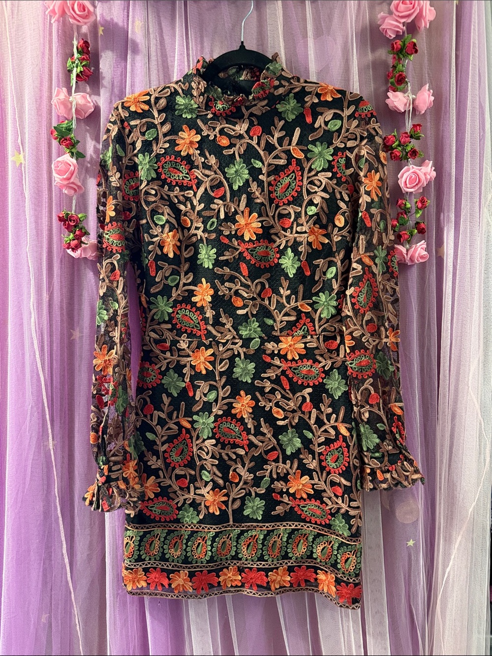 Woman’s Topshop embroidered dress